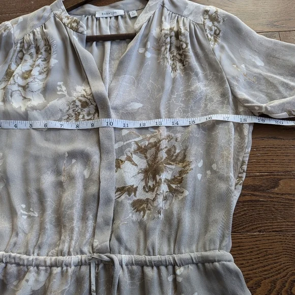 Aritzia Babaton Bennett Floral Gray100% Silk Mini Dress Womens Size S Luxury - Picture 9 of 13